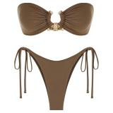 (S) ZAFUL Women Bikini Set Strapless Bandeau