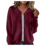 WROLEM MED Zip Up Cardigan Hoodie Jacket