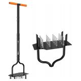 2-in-1 Lawn Aerator: 16 Iron Spikes & 4 Tines