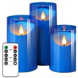 NURADA Flameless Candles   LED Pillar, Blue