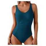 XL Aidonger OnePiece Swimsuit Ruched Swimwear