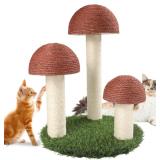 PowerKing Cat Scratching Post, 3 Mushroom