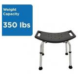 Equate Shower Bench & Bath Stool, 350lbs Black