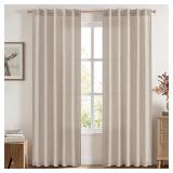 MIULEE Linen Faux Curtains 84' 2 Panels