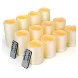 Enido Flameless LED Candles 3x4'-6' 12-Pack