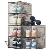 HOMIDEC Shoe Storage 6 Pack Stackable Boxes