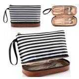 Ethereal Small Makeup Bag for Purse, Stripe