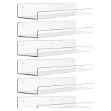 upsimples 6 Pack Acrylic Shelves, 15'x4' Clear