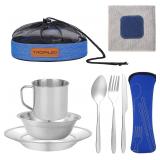 Stainless Steel Camping Cutlery Set, 8 Pc