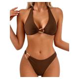 SzXL Fanuerg Women s Halter Bikini Set, Two-Piece