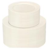 102 Pcs Ivory Plastic Plates, 10 /7