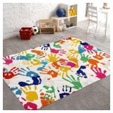 STARUIA Handprints & Footprints Kids Rug 4x6'