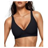 (XL)OEAK Women s Deep V Wireless Bra Seamless