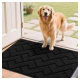 Hicorfe Door Mat Indoor Entrance 24'x35' Black