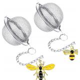 Stainless Steel Tea Infuser, Bee Pendant (2PC)
