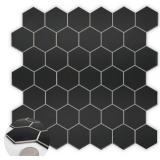 Black Hexagon Peel & Stick Tile 11.42'