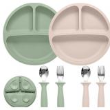 Eascrozn Baby Feeding Set: Plates & Utensils