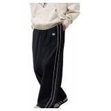 Large FCOOLYEET Mens Baggy Y2K Wide Leg Sweatpants