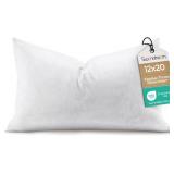 12x20 Feather Lumbar Pillow Insert for Covers