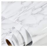 practicalWs Marble Wallpaper White & Gray Roll