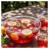 (1)0.5 Gallon Punch Bowl with Ladle, Clear