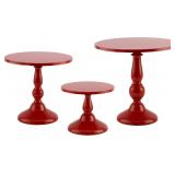 QENUIITEA Red Cake Stands 8-12' Set