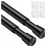 2 Pack Spring Curtain Rods 26 39' Black