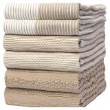 Premium Kitchen Towels (20 x 28 ) 6 Pack, Tan