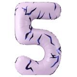 40-Inch Number 5 Kpop Themed Foil Balloon
