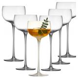 Crystal Cocktail Coupe Glasses, Stemmed Set 6