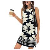 (M) Casual Sleeveless Crewneck Tank Dress