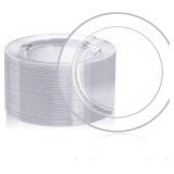 FOCUSLINE 100 Clear Silver Plastic Plates 10'