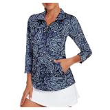 Viracy 3/4 Sleeve Golf Shirt with Pocket