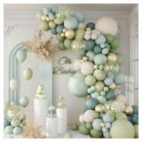 Sage Green Balloon Arch Kit with Confetti