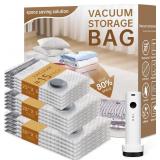 Travel Vacuum Bags with Wireless Pump 15 Pack