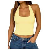 (S) ForeFair Backless Halter Top, Open Back