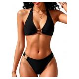 (S) Tainehs Self Tie Halter Bikini Set