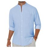 XL Alimens & Gentle Men s Cotton Linen Shirt