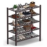 Haddockway 5-Tier Bamboo Shoe Rack, Brown