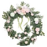 $114 Ling's Moment 9FT Flower Garland, Pink