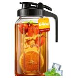 64 oz Mason Jar Pitcher with Lid & Pour Spout