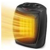 1500-Watt Black Ceramic Heater with Thermostat