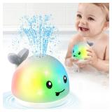 Gigilli Whale Bath Toy Sprinkler, Light Up