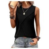 WIHOLL Women's Sleeveless Tank Tops Crewneck