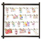 Photo Display Board with 30 Clips, Dark Walnut