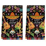 Artoid Mode Guitar Skull Hat Towels Set of 2