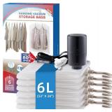 Hanging Vacuum Storage Bags, 6 Pack