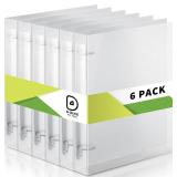 Crtiin 6 Pack 3-Ring Binder Covers 1' D Ring