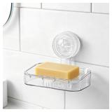 Clear Suction Cup Soap Dish with Adhesive