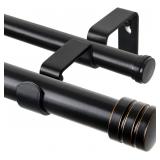 TONIAL 1-in Double Curtain Rods, Black